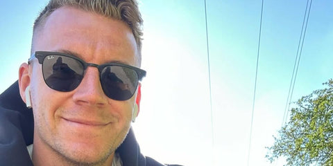 German footballer Bernd Leno was seen wearing black Ray-Ban RB 3716 Clubmaster Metal 186/R5 sunglasses in his Instagram post, May 2024.