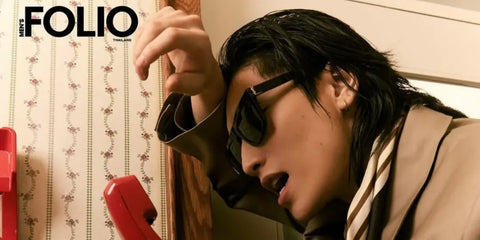 Thai actor Bible Wichapas was seen wearing black Saint Laurent Sun SL M131/F 001 Asian Fit sunglasses in a Men's Folio Thailand feature, February 2025.