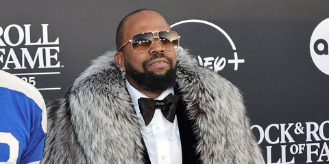 Rapper and producer Big Boi of Outkast was seen wearing brushed gold Dita Mach Five DRX 2087 I aviator sunglasses with brown gradient lenses at the Rock & Roll Hall of Fame Induction Ceremony 2025 in Los Angeles. Shop online now on Pretavoir