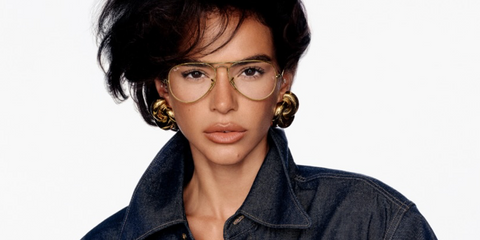 Brazilian model and internet personality Bruna Marquezine was seen wearing gold Ray-Ban RB 6489 2500 optical glasses