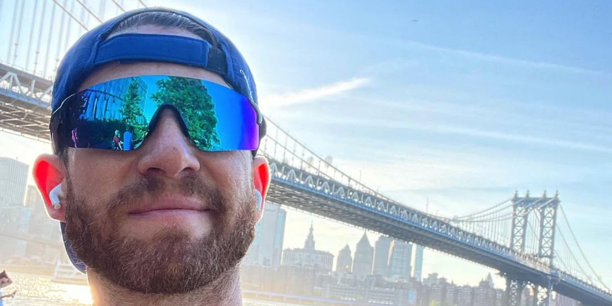 Bryan Greenberg is seen wearing Oakley EVZero Blades OO9454 03 Prizm sunglasses in his Instagram post