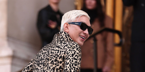 Fashion blogger Bryanboy was seen wearing black Saint Laurent Sun SL 832 001 sunglasses at the Schiaparelli Haute Couture Spring/Summer 2026 fashion show during Paris Couture Week.