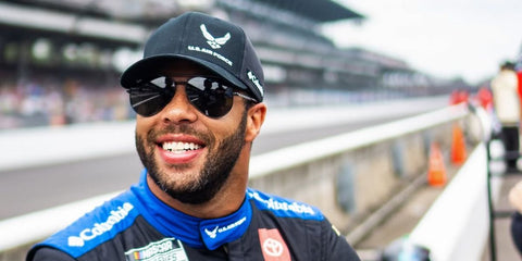 NASCAR driver Bubba Wallace was seen wearing black Ray-Ban New Aviator RB 3625 002/B sunglasses in his Instagram post, July 2024. Shop online now on Pretavoir