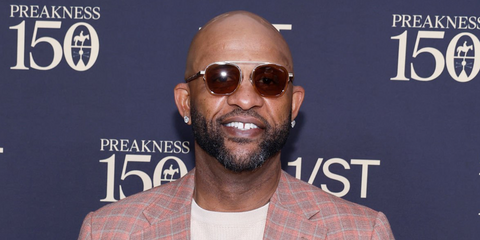 American former baseball pitcher CC Sabathia was seen wearing Zegna Orizzonte I EZ0231 48J sunglasses at the Preakness 150 event in Baltimore, Maryland, May 2025. Shop online now on Pretavoir