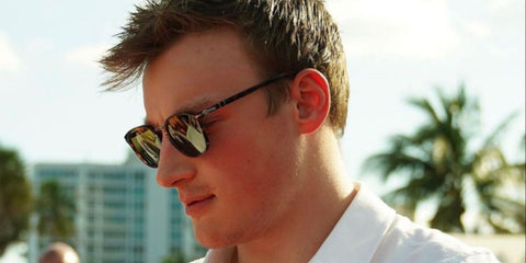 Canadian ice hockey player Cale Makar was seen wearing tortoiseshell Persol Calligrapher 3186S 2457 Polarised sunglasses at the NHL All Stars skills competition 2023.