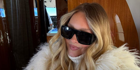 Sports Illustrated model Camille Kostek was seen wearing black Saint Laurent Sun SL 832 001 sunglasses in her Instagram post, March 2026.