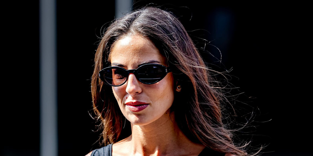 Carmen Montero Mundt, girlfriend of Formula 1 racer George Russell, was seen wearing black Saint Laurent Sun SL 567 001 sunglasses at the F1 Hungarian Grand Prix 2026.