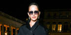 Caroline Daur wore black and gold Isabel Marant IM 0281/S I46/GB aviator sunglasses with grey gradient lenses at the Isabel Marant Spring Summer 2027 show during Paris Fashion Week.