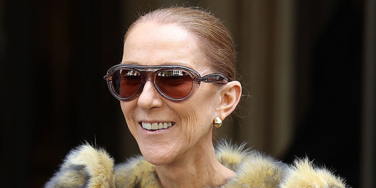 Celine Dion was seen wearing transparent Bottega Veneta BV1483S 004 Sardine Aviator sunglasses with red lenses in Paris, September 2026