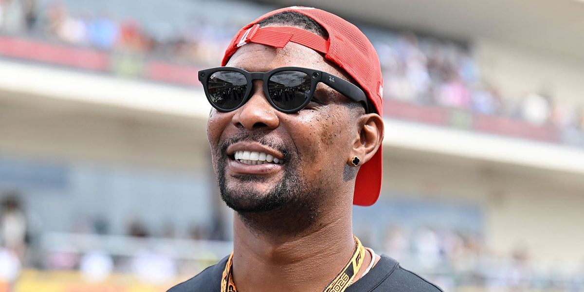 Former basketball player Chris Bosh wore black Ray-Ban Meta Headliner Gen 2 RW4013 601/71 Smart Glasses at the F1 Austin Grand Prix 2026
