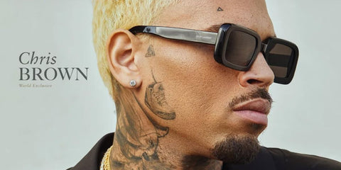 Chris Brown was seen wearing black Saint Laurent Sun SL 534 Sunrise 001 sunglasses on the cover of Sports World Magazine Fall/Winter 2022