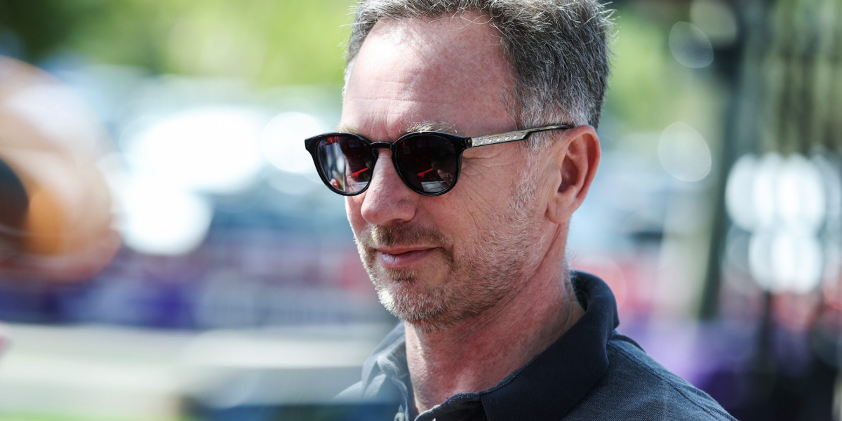 Principal of Red Bull racing Christian Horner wore black Maui Jim Hiehie GS636-14 round sunglasses with grey gradient lenses at the F1 Australian Grand Prix 2025.