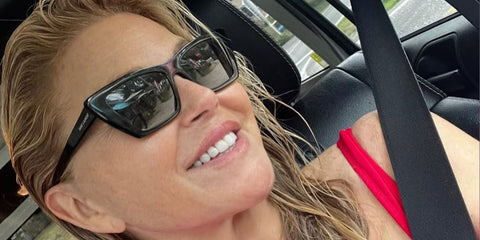 Supermodel Christie Brinkley was seen wearing black Saint Laurent Sun SL 276 Mica 001 sunglasses in her Instagram post, July 2023