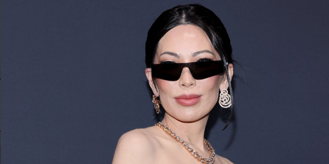 Socialite and reality television star Christine Chiu of Bling Empire was seen wearing black Balenciaga BB0041S 001 sunglasses at the Kering Women In Motion Awards during Cannes Film Festival 2026.