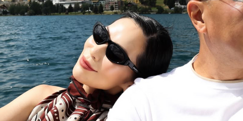 Christine Chiu was seen wearing black Balenciaga BB0207S 001 sunglasses in St. Moritz, shared through her Instagram in August 2026.