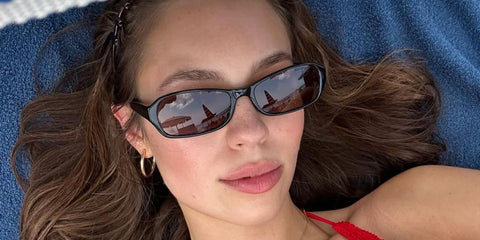 YouTuber and actress Claudia Sulewski was seen wearing DMY Studios Juno DMYSUN10SB Black sunglasses in her Instagram post, September 2023. Shop online now on Pretavoir