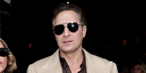 Italian actor Claudio Santamaria was seen wearing gold and silver Dolce&Gabbana DG2288 1313/87 aviator sunglasses at the Dolce & Gabbana Menswear Fall/Winter 2026 fashion show duringMilan Men's Fashion Week.