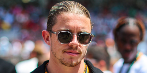 English professional football player Conor Gallagher was seen wearing transparent David Beckham DB 1007/S KB7KU sunglasses at the 2025 F1 Grand Prix of Spain