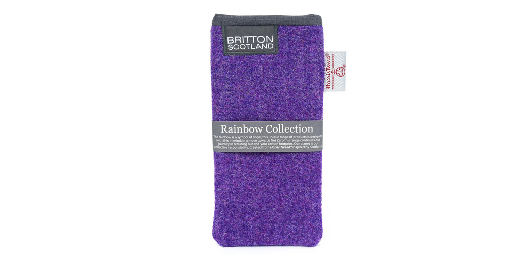 Amy Britton Rainbow Harris Tweed Bright Purple Soft Case