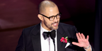 Cord Jefferson was seen wearing black Oliver Peoples Cary Grant OV5413U 1492 round optical glasses to attend the 2024 Academy Award and receive his Oscar
