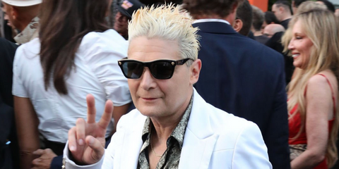 Actor and singer Corey Feldman was seen wearing black and gold Versace 2272 GB1/87 sunglasses in Los Angeles, September 2025.