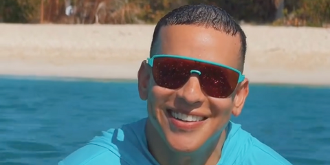 Daddy Yankee was seen wearing green Oakley Corridor OO9248 04 sunglasses with Prizm road lenses in his Instagram reel, May 2026.