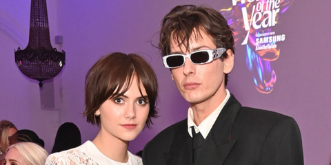 Photographer Damon Baker, pictured with Emilia Jones, was seen wearing crystal-studded Balenciaga BB0096S 013 sunglasses at the Glamour Women of The Year Awards 2023. Shop online now on Pretavoir