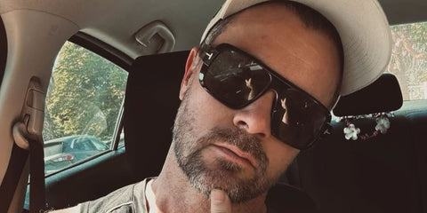 Actor Dan Feuerriegel was seen wearing black Tom Ford Turner TF1101 01A sunglasses in his Instagram post, May 2025.