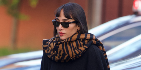 Singer Dana Hourani was seen wearing tortoiseshell Ray-Ban New Wayfarer RB 2132 902 sunglasses in Balenciaga's Instagram story promoting the new Balenciaga City Bag, November 2025.