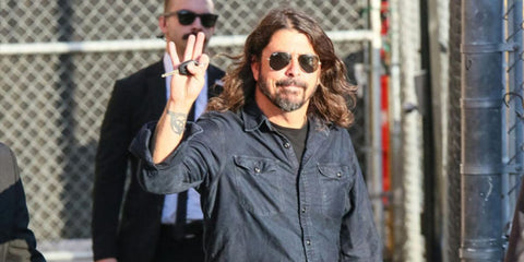 Dave Grohl is seen wearing Ray-Ban Aviator 3025 001/58 sunglasses