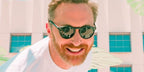 David Guetta was seen wearing black Oliver Peoples Gregory Peck 1962 OV5456SU 1005/P1 round sunglasses with Polarised lenses in a 2023 photo shoot