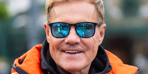 German musician and producer Dieter Bohlen was seen wearing black Ray-Ban RB 4264 601S/A1 with blue polarised mirrored lenses on the jury panel of "Deutschland sucht den Superstar", July 2024. Shop online now on Pretavoir