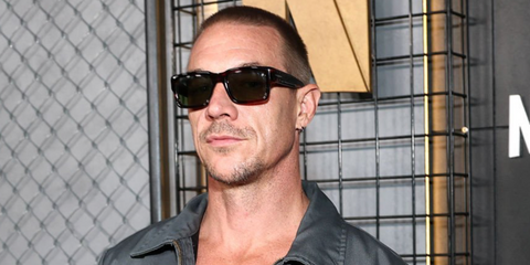 Diplo was seen wearing tortoiseshell David Beckham DB7159/S WR9QT sunglasses at Netflix's Ronda Rousey vs. Gina Carano in Inglewood, California, May 2026.