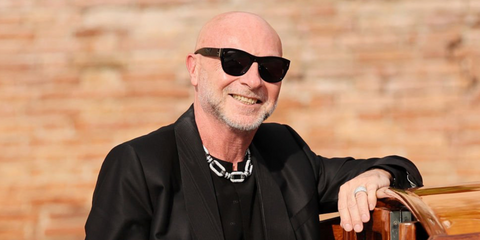 Fashion designer Domenico Dolce was seen wearing black Dolce&Gabbana DG4338 501/87 sunglasses at the Jeff Bezos & Lauren Sanchez wedding celebration in Venice, June 2025. Shop online now on Pretavoir