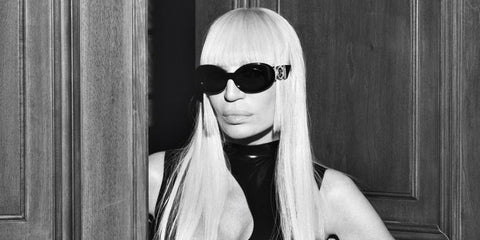 Donatella Versace wears Versace 4426BU GB1/87 sunglasses on the cover story of Italian Vogue