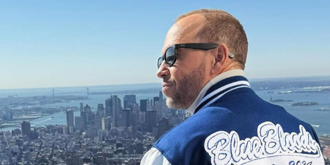 Actor and singer Donnie Wahlberg was seen wearing rubber black Ray-Ban New Wayfarer 2132 622 sunglasses in his Instagram post, October 2024.