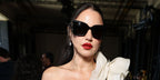 Tunisian actress Dorra Zarrouk was seen wearing black Saint Laurent Sun Blaze SL M119 001 sunglasses at the Georges Chakra Haute Couture Fall/Winter 2025 fashion show during Paris Couture Week. Shop online now on Pretavoir