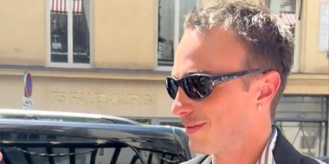 Drew Starkey was seen wearing black Ray-Ban Daddy-O RB 2016 601/31 sunglasses in Paris, June 2026.