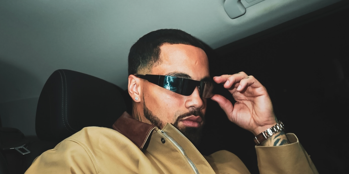 Duke Riley was seen wearing Balenciaga BB0041S 001 Mono Rectangle sunglasses in one of his Instagram posts