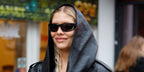 Model and philanthropist Elena Perminova was seen wearing black Bottega Veneta BV1184S 001 sunglasses during Paris Men's Fashion Week, January 2025