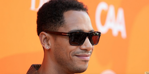 Actor Elliot Knight was seen wearing black Tom Ford August TF678 01D Polarised sunglasses at Charlize Theron's Africa Outreach Project (CTAOP) Block Party 2025 in California.