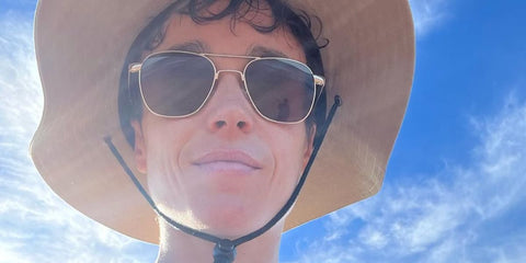 Elliot Page was seen wearing American Optical Original Pilot C1 BT CL GYG-P Gold 23K Polarised sunglasses in his Instagram post