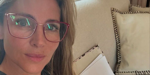 Elsa Pataky wears Tom Ford TF5839-B 075 Blue Control optical glasses while working and training in Spain for her upcoming project