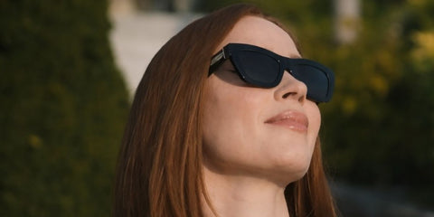 Emily Blunt was seen wearing black Burberry BE4454 3001/87 sunglasses in The Devil Wears Prada 2 as Emily Charlton.