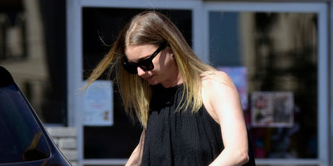 Canadian actress Emily VanCamp was seen wearing black Saint Laurent Sun SL 641 001 sunglasses in Los Angeles, September 2024.