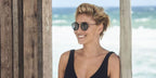 British TV presenter Emma Willis was seen wearing black Ray-Ban RB 3647N 002/R5 round sunglasses in an OK Magazine feature