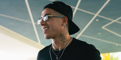 Arentine footballer Enzo Fernandez was seen wearing green Cartier CT0439S 004 rimless sunglasses in his Instagram post, October 2025.