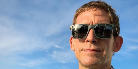 CSI actor Eric Szmanda was seen wearing striped Maui Jim One Way H875-10 sunglasses in his Instagram post