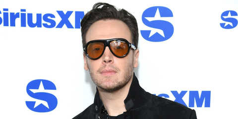 Actor Erich Bergen was seen wearing black Tom Ford Icon Collection TF1225 01E sunglasses with yellow lenses as he visited SiriusXM Studios in New York City, February 2026.