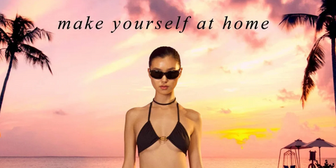 French model Estelle Chen was seen wearing black Balenciaga BB0431S 001 sunglasses in the Balenciaga Spring/Summer 2025 campaign.Shop online now on Pretavoir